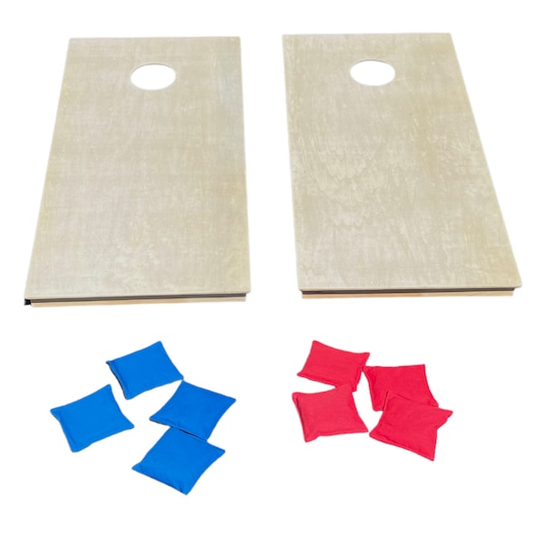 Natural Finish or Customized Solid Wood Regulation 4'x2' Cornhole Set Includes Set of 8 Bags DIY Corn Hole Bean Bag Toss Outdoor Games 2'x4'