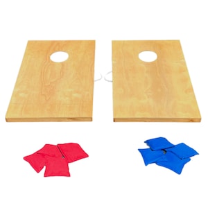 Natural Finish or Customized Solid Wood 3&#39;x2&#39; Cornhole Set Includes Set of 8 Bags DIY Corn Hole Bean Bag Toss Outdoor Games Portable 2&#39;x3&#39;