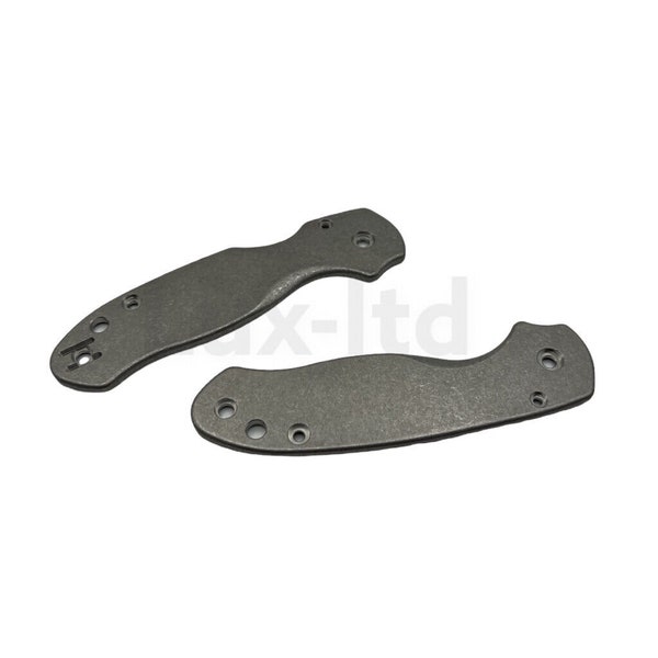 Stonewash Titanium Scales for Spyderco Para Military 3 PM3 Lightweight