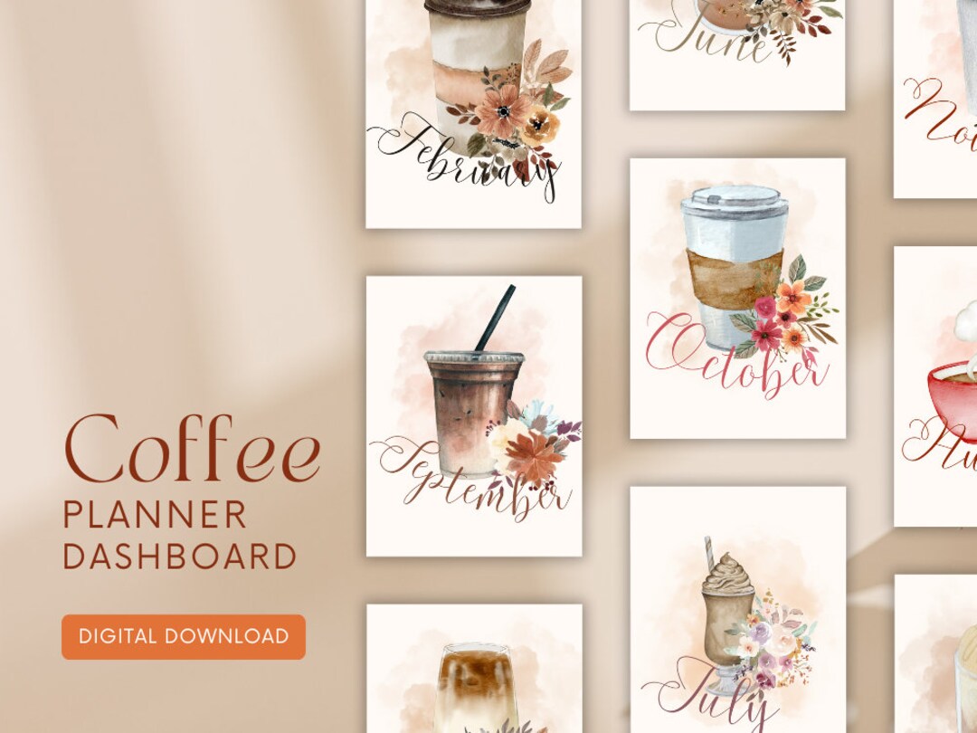 Planner Dashboard Coffee Planner Dashboard A5 Planner Dashboard Planner ...