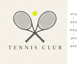 Tennis Club / svg png dxf jpg eps file bundle for plotter
