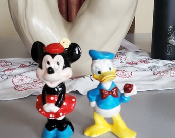 Porcelain Disney Japanese 1950s-70s Figurines Minnie and Donald Duck