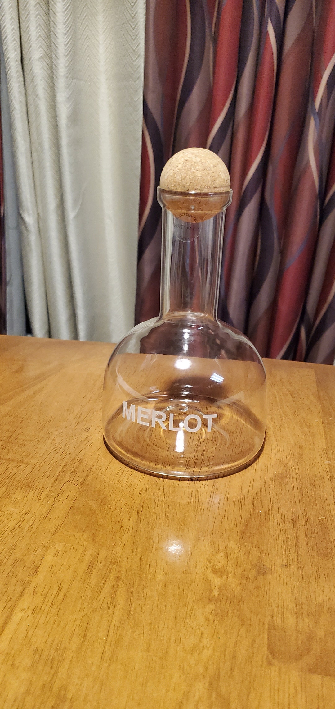 Artland Wine Bar Decanter With Wooden Ball Etsy