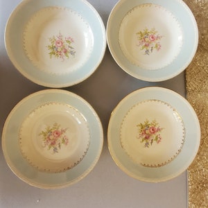 Set aus 4 georgischen Eierschalen Homer Laughlin Tellern