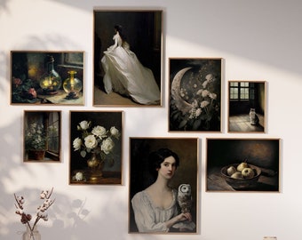 Dark Academia Gallery Wall Art Set – Vintage Printable Collection (Digital Download)