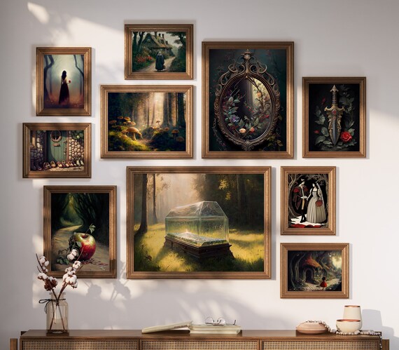 Snow White Storybook Art Prints: Dark Academia Gallery Wall (Digital Download)