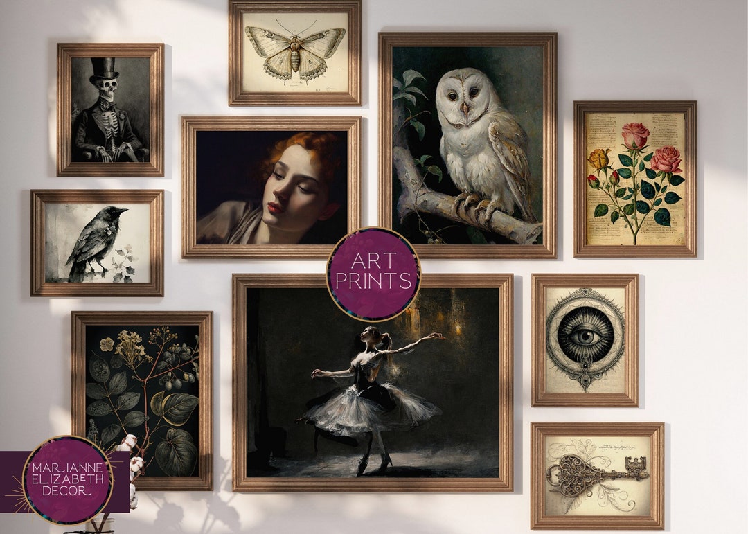 Dark Academia Art Prints: Gothic Cottagecore Gallery Wall Set - Etsy