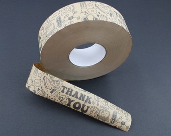Custom Kraft Gummed Packing Tape, Water-Activated