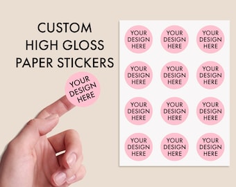 Custom Sticker Sheets, Custom High Gloss Paper Stickers, Round Stickers, Personalised Stickers, Logo Stickers, Postage Labels, Round Logo