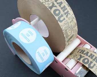 Personalized Gummed Packing Tape, Custom Printed Kraft or White