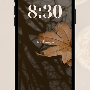 秋の美しいテクスチャと葉の背景、iPhone用秋のデジタル壁紙 - すぐにダウンロード