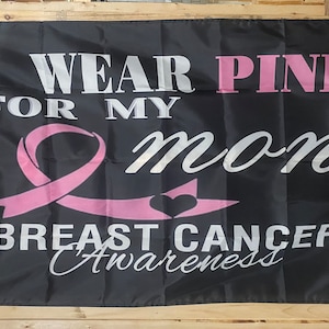 Bandera de concientización sobre el cáncer de mama GRATIS USA SHIP Pink Cancer Sucks Find The Cure Fight Chemo Radiation Survivor Freedom 3x5' Sign Poster Single