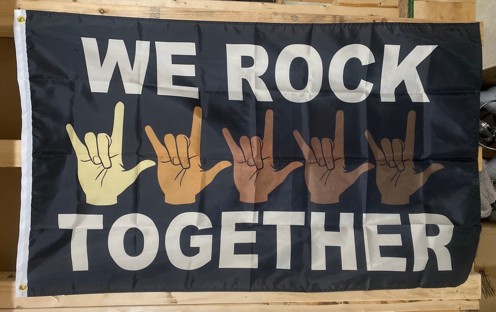 We Love Rights Equality Flag FREE SHIP We Rock Together Black Lives Matter Human ...
