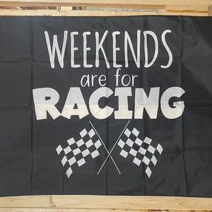 Racing Flag FREE SHIP Weekends Are For Racing Man Cave Beer NASCAR Outlaws Sprint Cars Beer America Sign Poster Usa 3x5’ Single Side