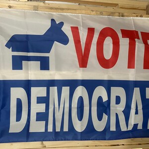 Vote Blue Vote Democrat Flag FREE USA SHIPPING Vote Democrat Liberal Biden Harris Equality Freedom usa 3x5&#39; Sign Poster Single