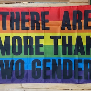 Transgender Pride Flag FREE SHIP LGBTQ+  More Than Two Genders Trans Rights Are Human Rights Equality America usa 3x5&#39; Sign Poster Single