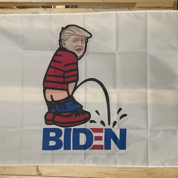 Donald Trump Flag FREE SHIP Piss On Biden Like A Toilet MAGA Desantis Florida Republican Freedom Guns Libs Suck usa 3x5' Sign Poster Single