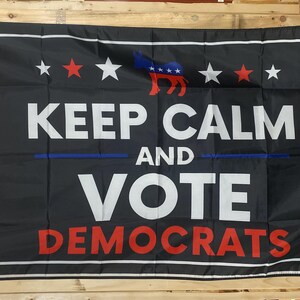 Vote Blue Vote Democrat Flag FREE USA SHIPPING Vote Democrat Liberal Biden Harris Equality Freedom usa 3x5&#39; Sign Poster Single