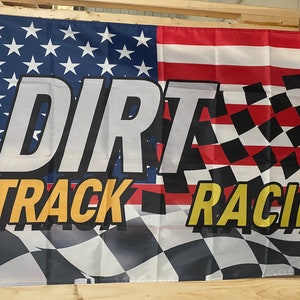 Dirt Track Racing Flag FREE SHIP Nascar Sprint Car Outlaws All-Stars Race Sport Redneck Country Republican Sign Poster Usa 3x5’ Single Side