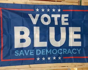 Vote Blue Vote Democrat Flag FREE USA SHIPPING Vote Democrat Liberal Blue Wave Equality Freedom usa 3x5&#39; Sign Poster Single