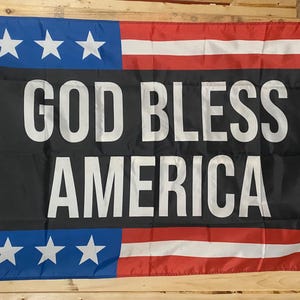 God Bless America Flag FREE SHIP Freedom Religious Jesus Lord Savior Man Cave Church Prayer Political Sign Poster Usa 3x5’ Single Side