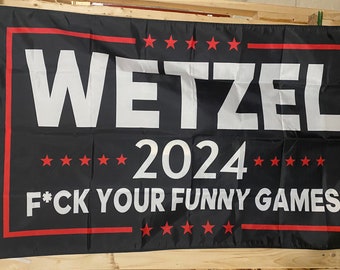 Koe Wetzel President 2024 Flag FREE USA SHIP Music Creeps F*ck Your Funny Games Band Sing Texas Save America 3x5&#39; Sign Poster Single