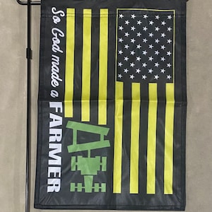 So God Made A Farmer Garden Flag FREE SHIP Buy Dirt Plant Harvest Tractor Combine God Blessed usa 12x18” Sign Poster Double Side