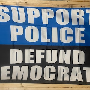 Zurück Die Blaue Flagge KOSTENLOSER USA SHIP Unterstützung Polizei Defund Demokraten Cops Sheriff Troopers 3x5 &#39;Zeichen Poster Single
