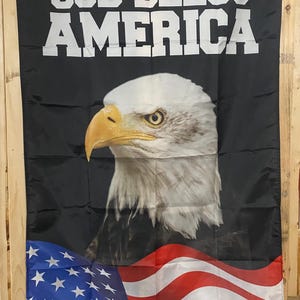 God Bless America Flag FREE SHIP Freedom Religious Jesus Lord Savior Man Cave Church Prayer Political Sign Poster Usa 3x5’ Single Side