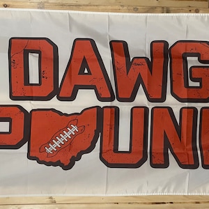 Cleveland Browns Bandera de fútbol BARCO GRATIS Dawg Pound Domingos Tailgate NFL Super Bowl Playoffs Ohio Beer Sports usa 3x5' Cartel de cartel individual