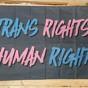 Transgender Rights Are Human Rights Flag FREE SHIP LGBTQ+ Pronomi Identifica Trans Pride Equality Love America usa 3x5&#39; Sign Poster Single