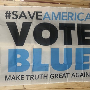Vote Blue Vote Democrat Flag FREE USA SHIPPING Vote Democrat Liberal Biden Harris Equality Freedom usa 3x5&#39; Sign Poster Single