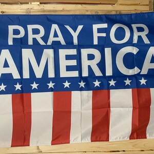 Pray For Our Country America Flag FREE SHIP Freedom Religious Jesus Lord Savior Man Cave Church Political Sign Poster Usa 3x5’ Single Side