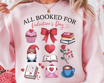All Booked for Valentines SVG PNG, Book lover Valentines Day svg, Valentine Coquette Png, Bookish, Valentine Sublimation, Digital download