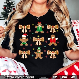 Coquette Christmas Gingerbread SVG PNG, Retro Christmas png, Gingerbread Bow Png, Gingerbread Xmas Sublimation, Digital download