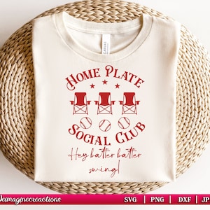 Home Plate Social Club Baseball SVG PNG, Baseball svg, Funny Baseball Svg, Trendy SVG, Digital Download