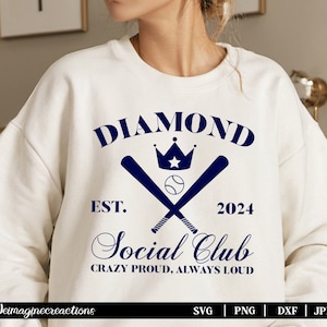 Diamond Social Club SVG PNG, Baseball Mom Svg, Retro Baseball png, Baseball Mama Svg, Baseball svg, Baseball Lover, Trendy Svg