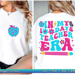 Retro 100 days of school SVG PNG, 100 days of school SVG, Groovy 100 days, 100 days Teacher Png, School Teacher Svg