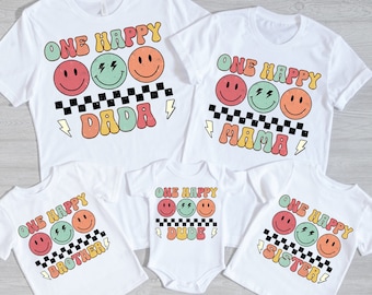 One Happy Dude Bundle Svg Png, Bolt Eyes Happy Face Svg, One happy dude Svg, One Happy Dude Family Matching, 1st Birthday Dude Matching