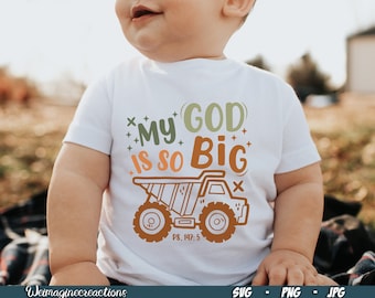 My God is So Big kids SVG PNG, Christian Svg, Toddler png, Retro kids png, Biblical Toddler png, Bible verse svg, Kids Church Sublimation