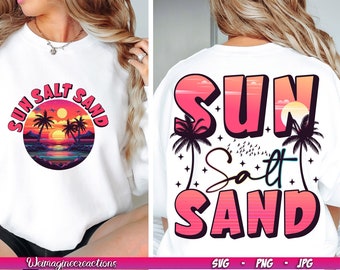 Sun salt sand SVG PNG, Summer Svg, Summer sublimation, Lake Days svg, Summer vibes png, Beach vibes png, Retro Summer png