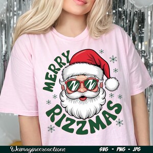 Merry Rizz Mas Santa SVG PNG, Sigma Hat Santa Svg, Rizzmas Santa ...
