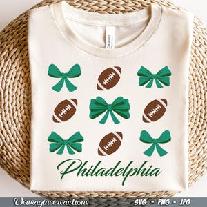 Philadelphia Football SVG PNG, Philadelphia Football Coquette, Philadelphia Bow Png, Sublimação de futebol Philly Coquette, Download digital