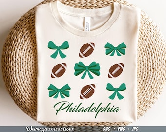 Philadelphia Football SVG PNG, Philadelphia Football Coquette, Philadelphia Bow Png, Philadelphia Football sublimatie, digitale download