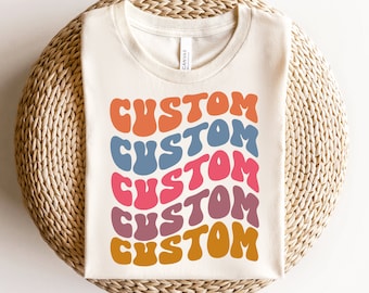 Custom Wavy Stacked Groovy Colorful SVG Png Jpg with , Personalized, Custom Retro Wavy Text Svg, Custom SVG, Custom Groovy Text, Cricut Svg