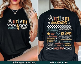 Autism World Tour SVG PNG, Mês de Conscientização sobre Autismo Png, Presente do Mês de Conscientização png, Escolha Ser Gentil svg, Sublimação de Conscientização sobre Autismo
