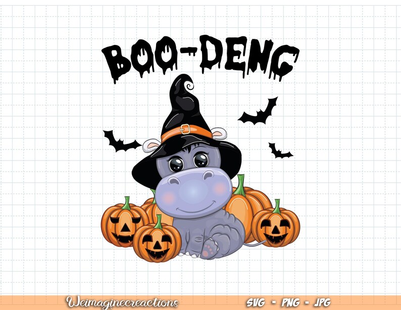 Funny Boo Deng Halloween SVG PNG, Baby Hippo Halloween Svg, Funny ...