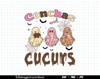 Conchas and Cucuys Mexican Halloween SVG PNG, Trendy Halloween svg Sublimation, Digital download