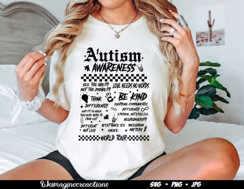 Autism World Tour SVG PNG, Autism Awareness Month Png, Awareness Month Gift png, Choose To Be Kind svg, Autism Awareness Sublimation image 5