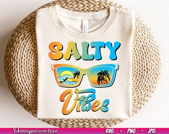 Salty Vibes PNG SVG PNG, Summer Svg, Summer png, Salty svg, Salty soul shirt, Retro summer png, Summer Sublimation